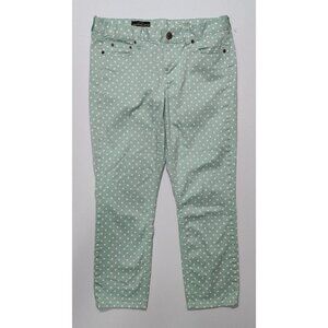 J.Crew Women's Light Aquamarine Polka Dot Cropped Matchstick Jeans Size 30